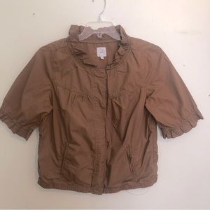 Gap Windbreaker w/ Puffy Short Sleeves, Ruffled Collar and Sleeves, Pockets, L.